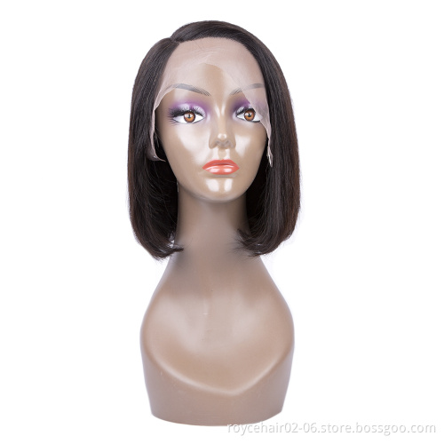Best Selling Cheap Short Styled Pre Plucked HD Swiss Glueless Side Part Lace Front Human Hair Bob Wigs for Black Women